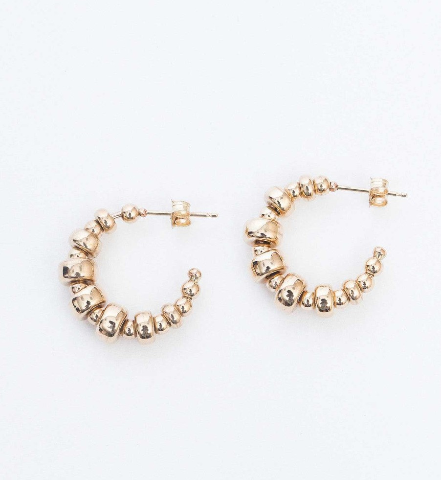 Earrings Zoe Chicco | Small Graduated Rondelle Bead Hoops