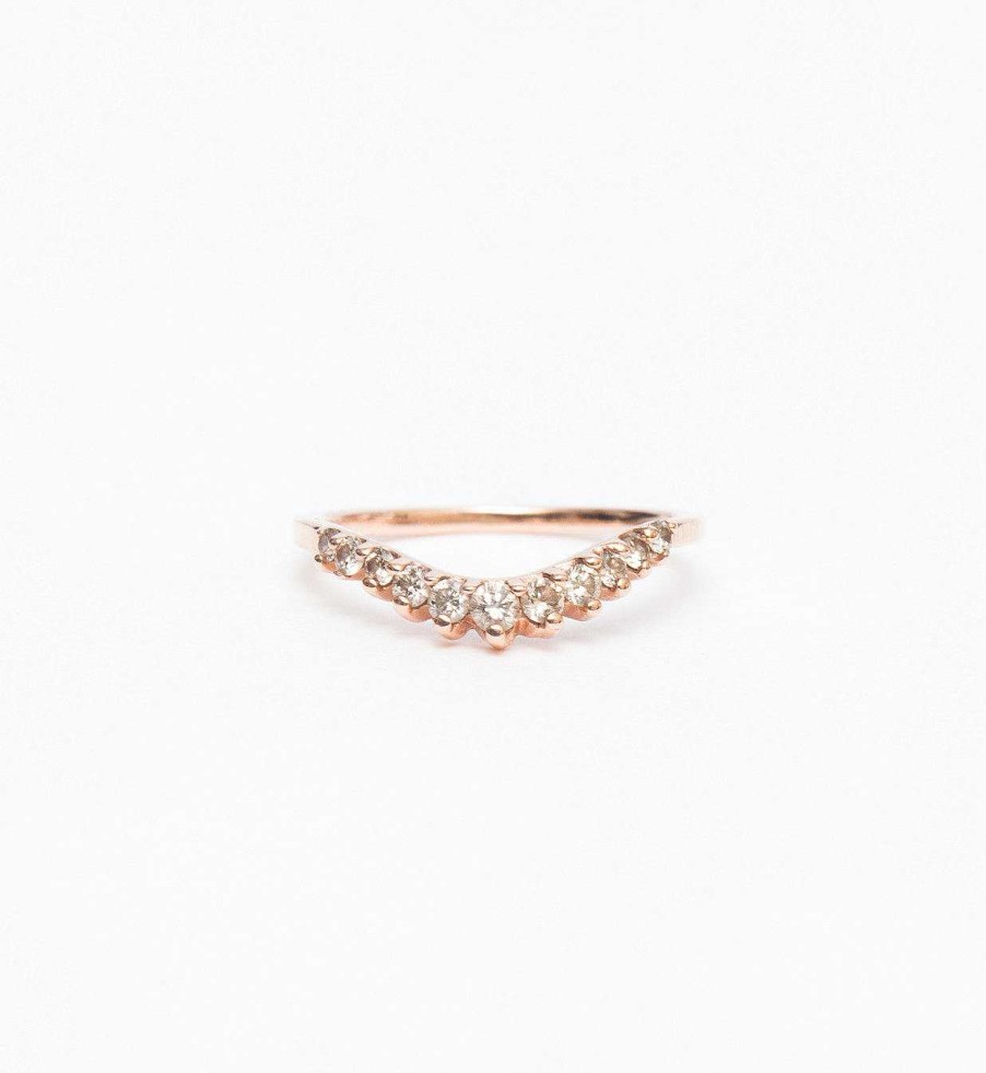 Rings Anna Sheffield | Champagne Diamond Tiara Curve Band