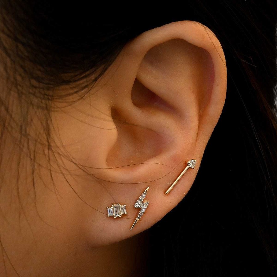 Earrings Jennie Kwon | Diamond Baguette Trio Stud