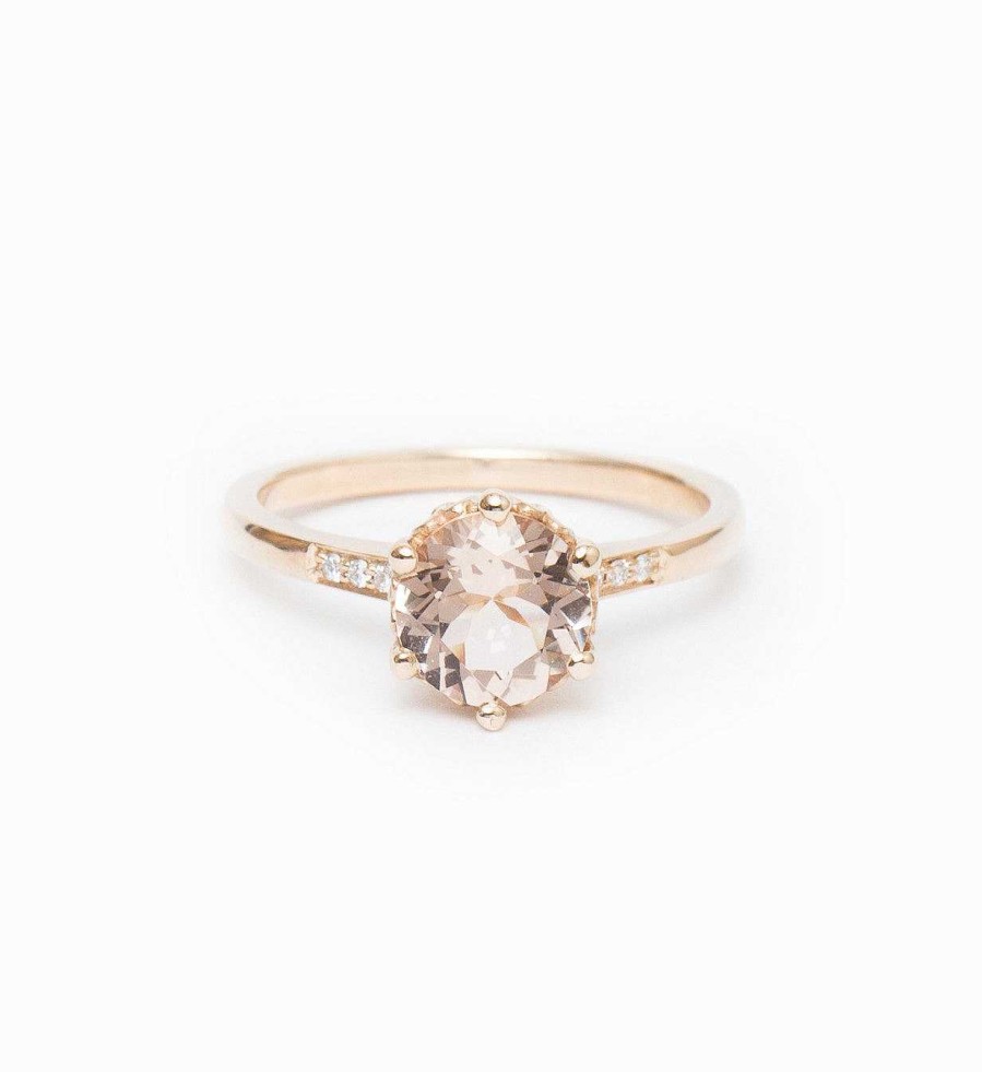 Rings Anna Sheffield | Peach Morganite Hazeline Solitaire Ring