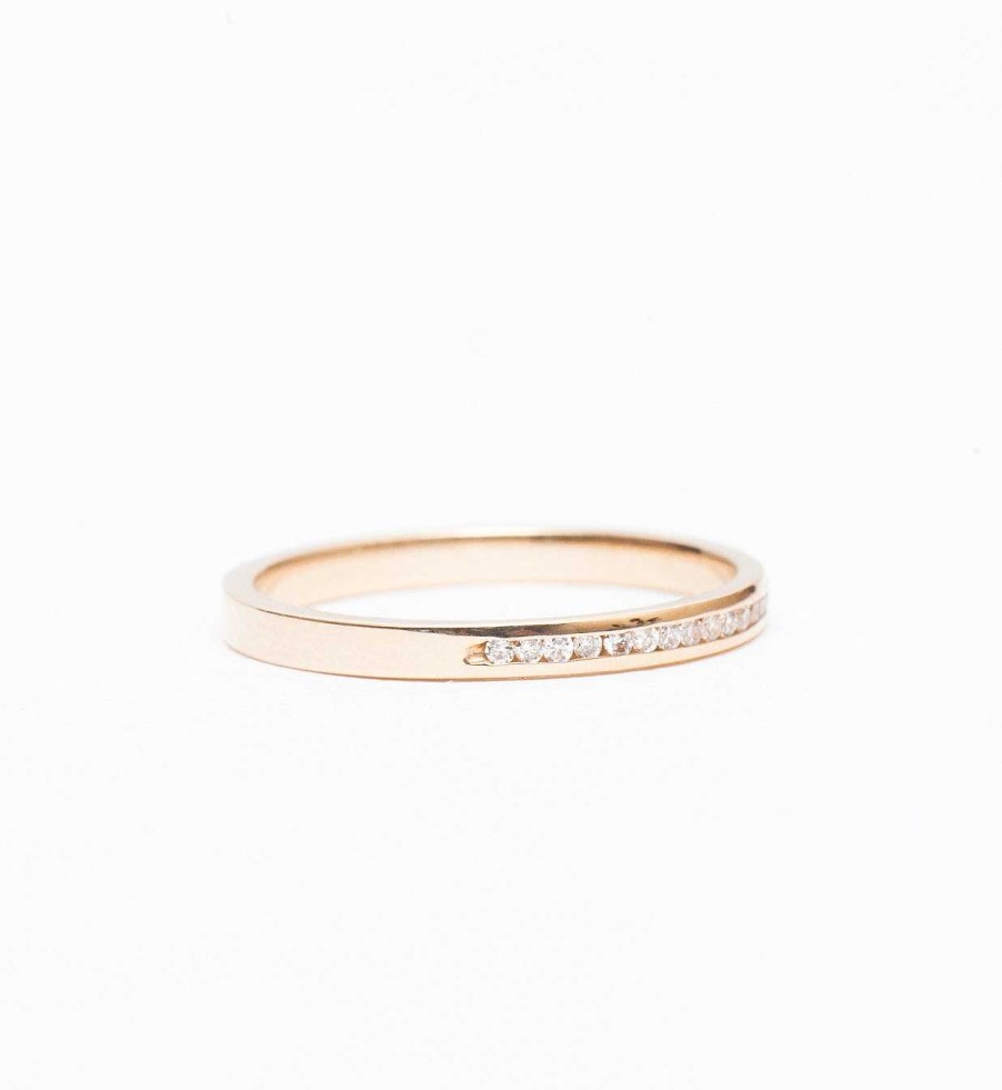 Rings Bario Neal | Half Channel Narrow Diamond Band