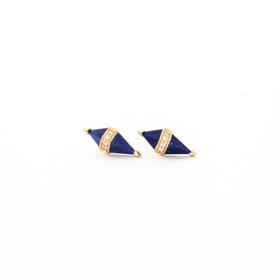 Earrings Sorellina | Lapis & Diamond Pietra Studs