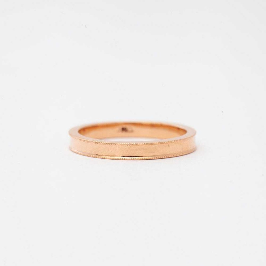 Rings Jennie Kwon | Milgrain Rose Gold Band