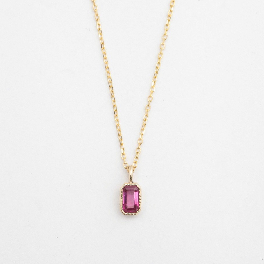 Necklaces And Pendants Jennie Kwon | Emerald Cut Ruby Wisp Necklace