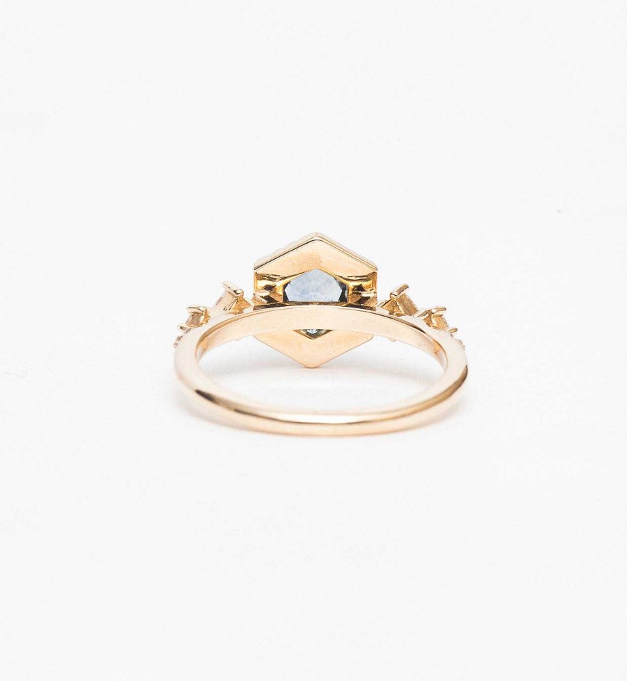 Rings Porter Gulch | Hexagon Sapphire Camille Halo Ring