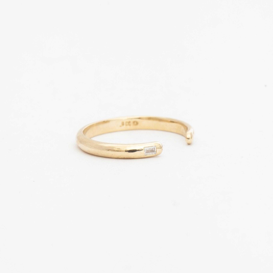 Rings Jennie Kwon | Diamond Baguette Half Round Cuff Ring