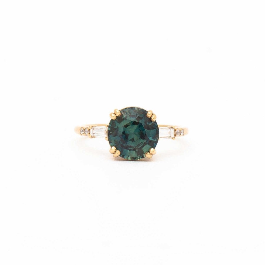 Rings Porter Gulch | 3.20 Ct Teal Round Sapphire Sylvie Ring