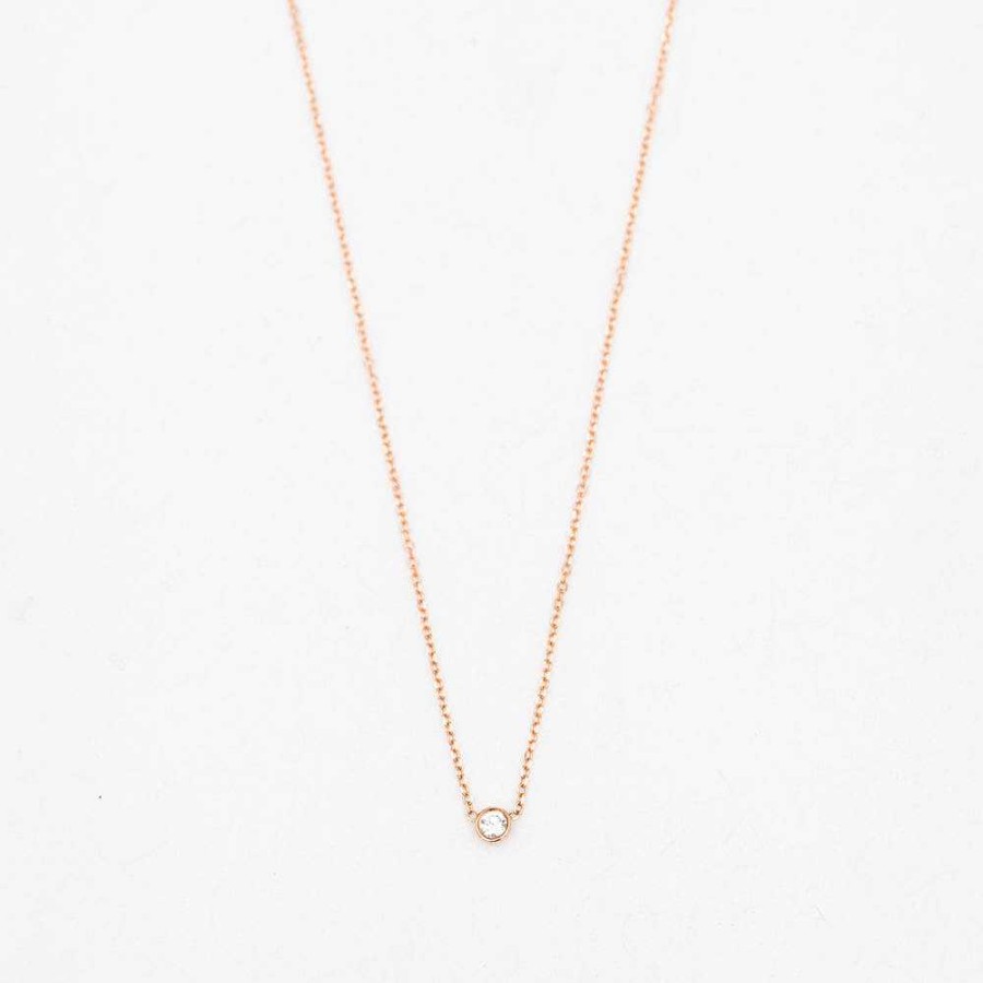 Necklaces And Pendants Vale | Rose Gold Barely-There Diamond Necklace