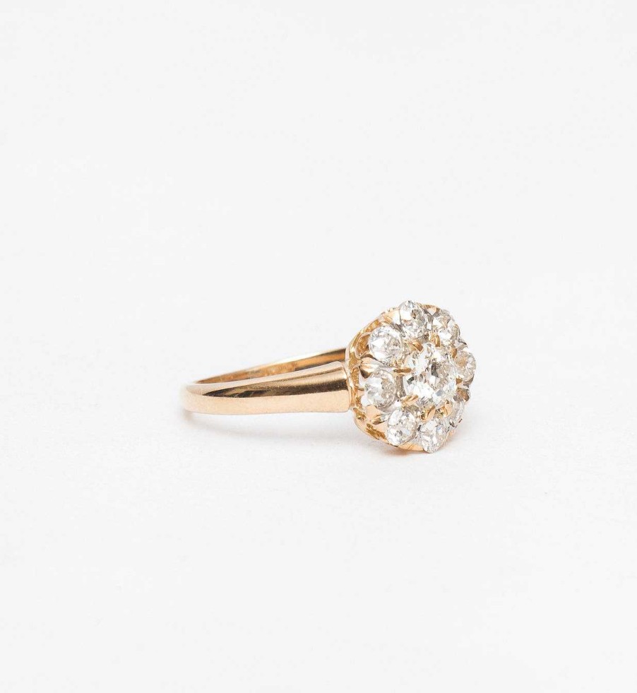 Rings Estate Jewelry | 1.10 Ctw Flower Halo Ring