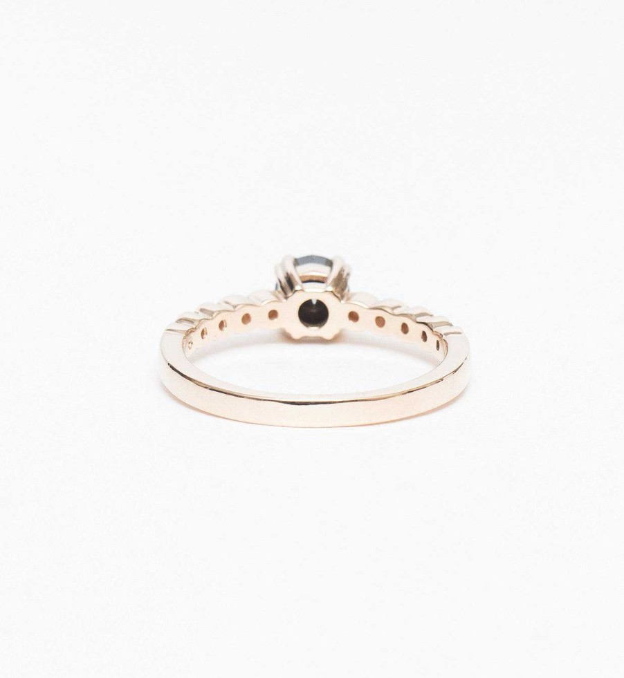 Rings Anna Sheffield | Black Diamond Tiny Wheat Engagement Ring