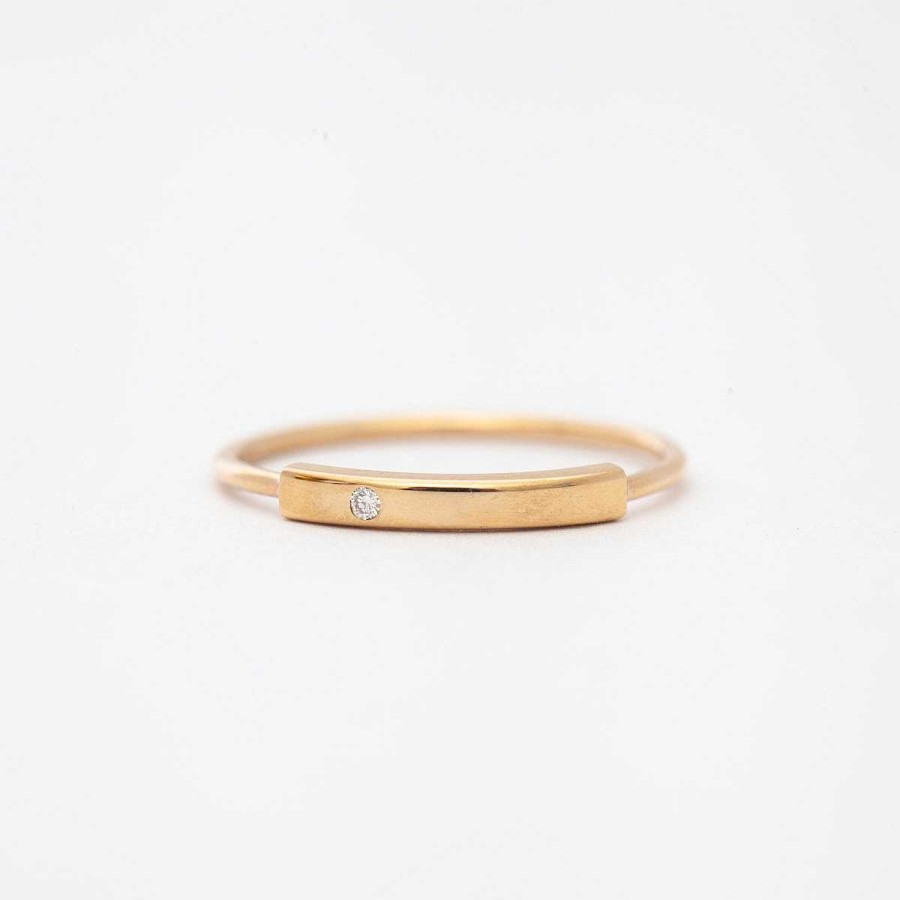 Rings Zoe Chicco | Horizontal Diamond Bar Ring