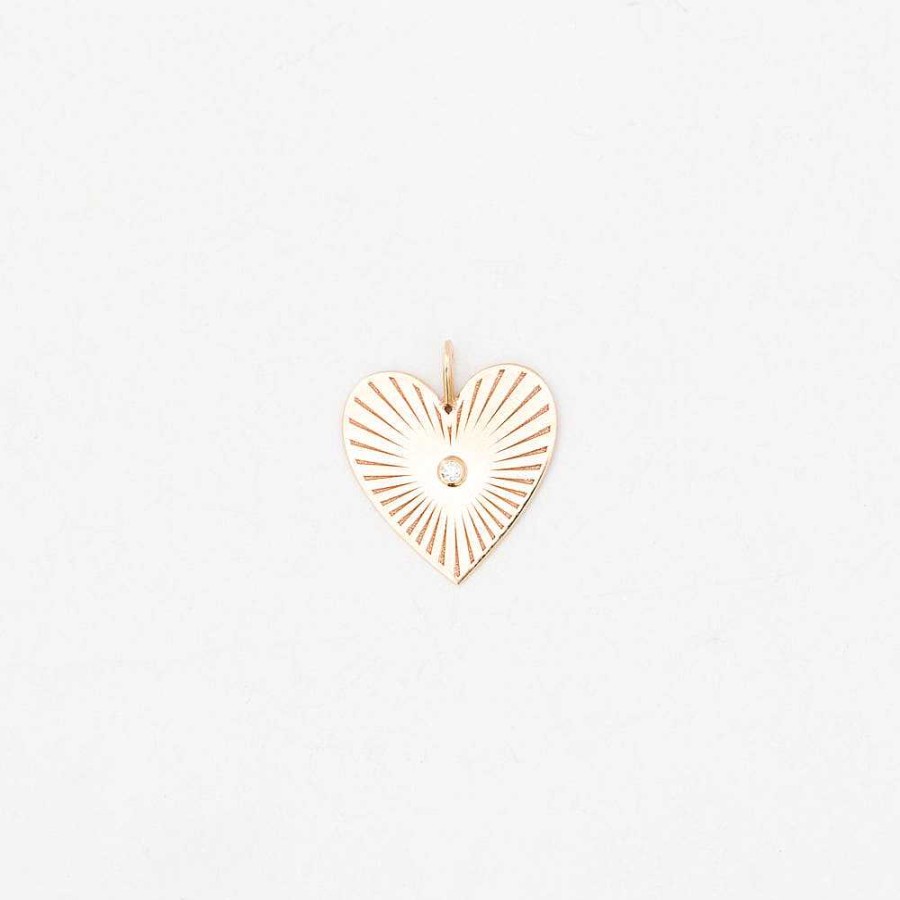 Necklaces And Pendants Zoe Chicco | Medium Radiant Heart Charm