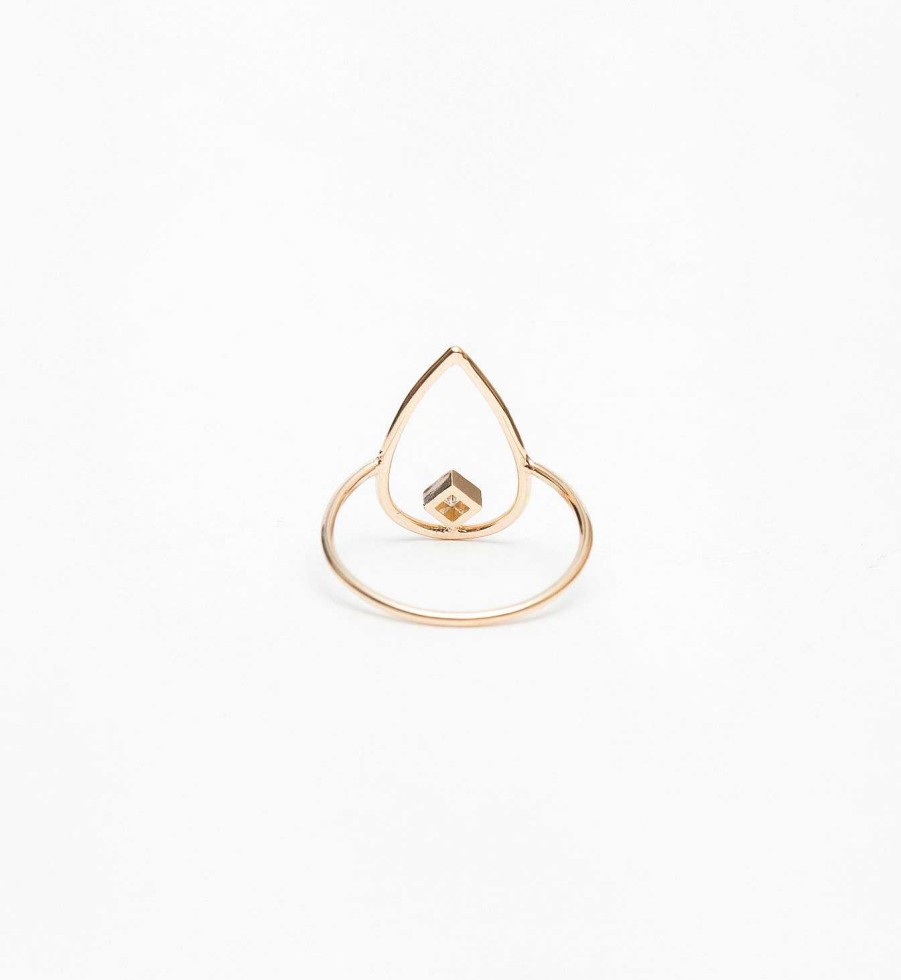 Rings Zoe Chicco | Medium Open Tear Princess Diamond Ring