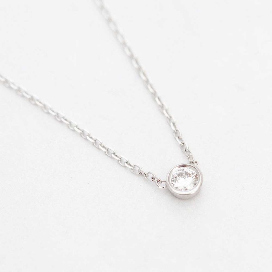 Necklaces And Pendants Vale | White Gold Barely-There Diamond Necklace