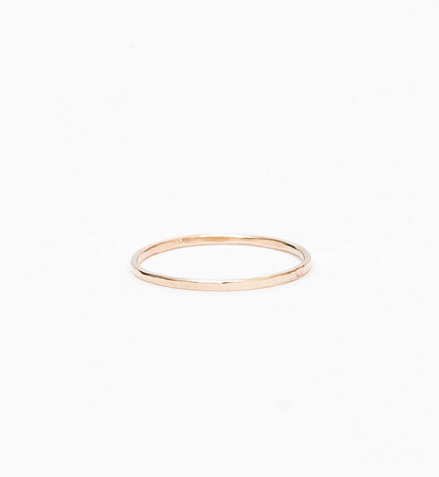 Rings Zoe Chicco | Thin Hammered Band Ring