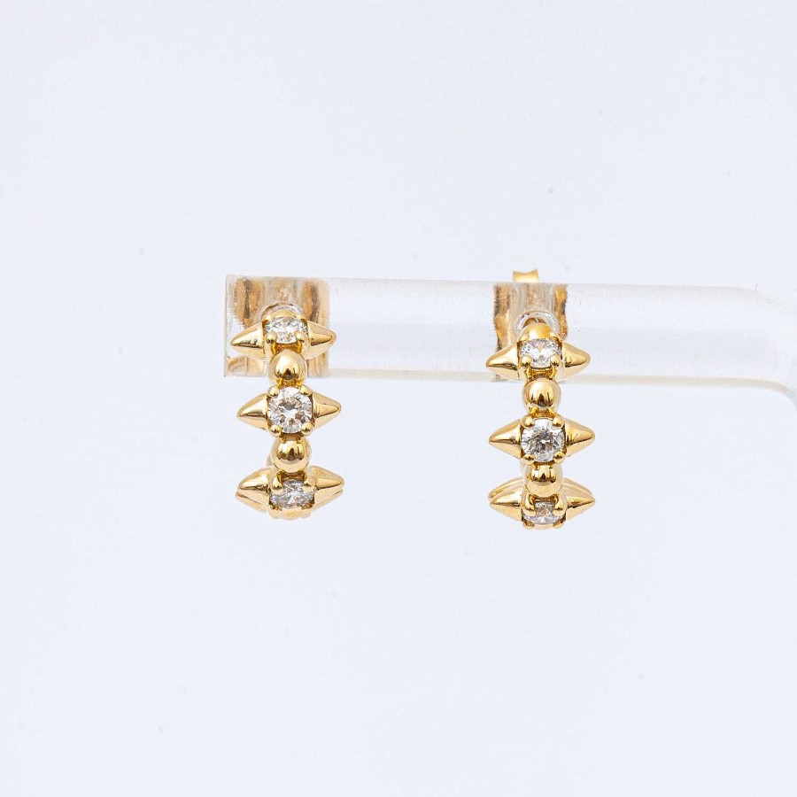 Earrings Adina Reyter | London Large Diamond Spike J Hoops