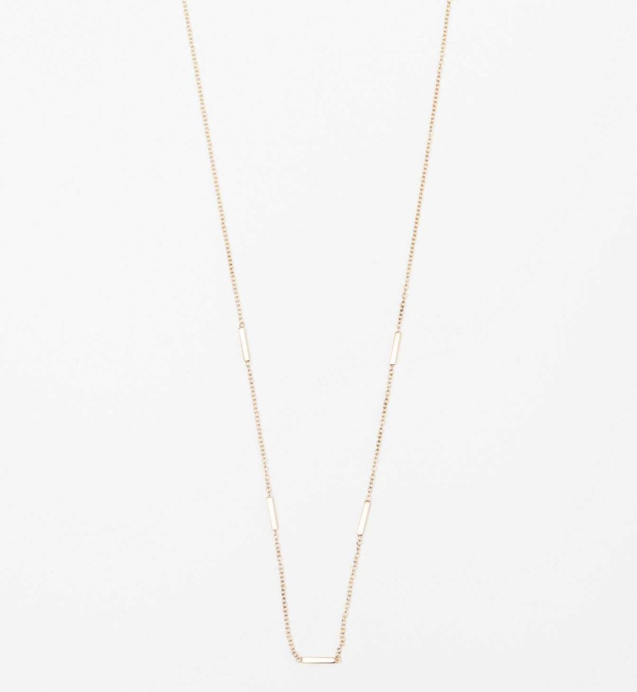 Necklaces And Pendants Zoe Chicco | Horizontal Tiny Bars Station Necklace