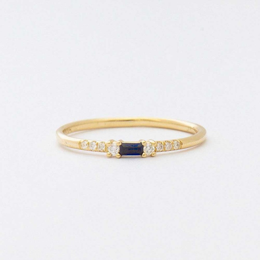 Rings Jennie Kwon | Petite Sapphire Baguette Equilibrium Ring