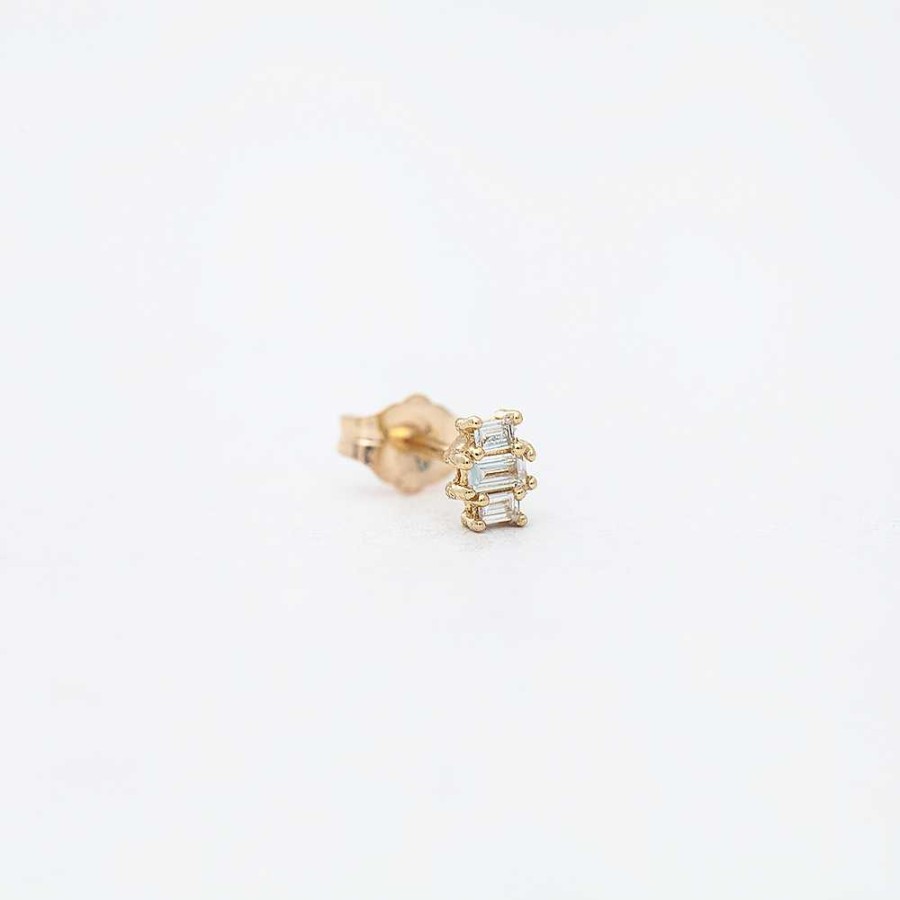 Earrings Jennie Kwon | Diamond Baguette Trio Stud