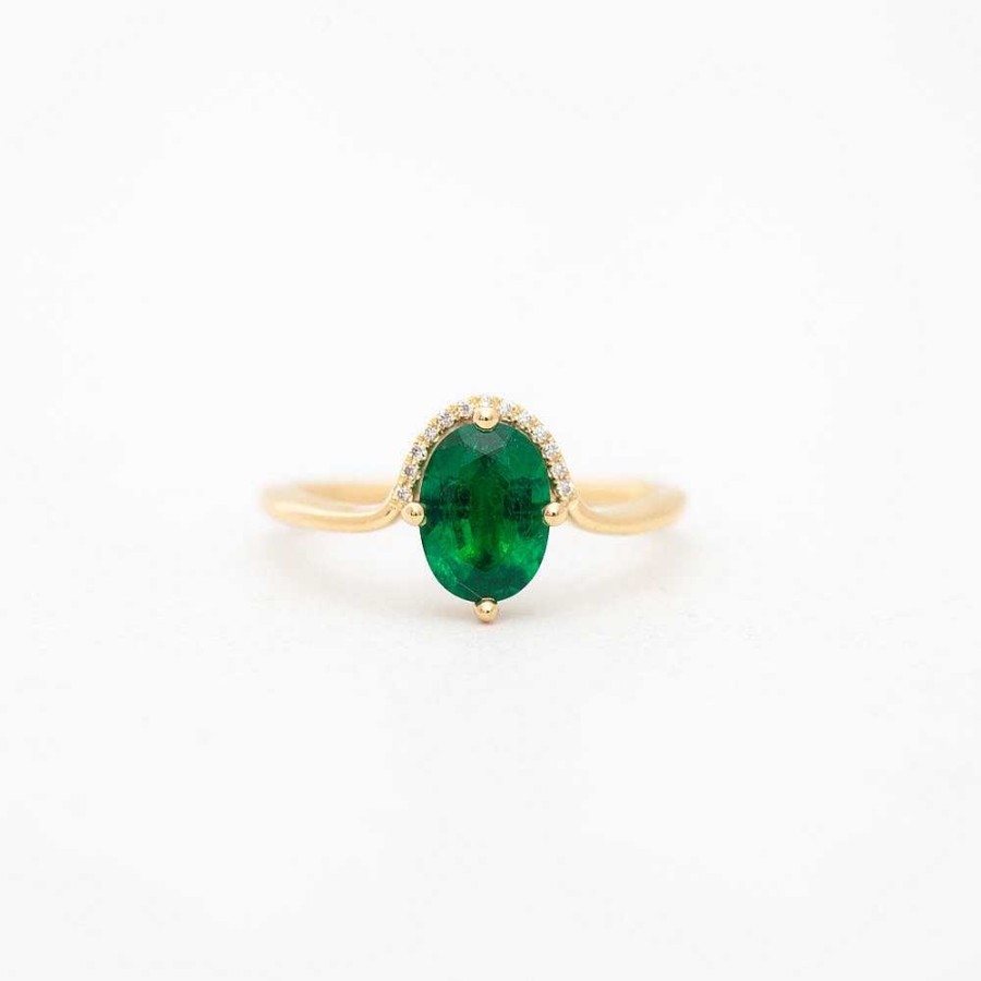 Rings Artemer | Floating Oval-Cut Emerald Ring