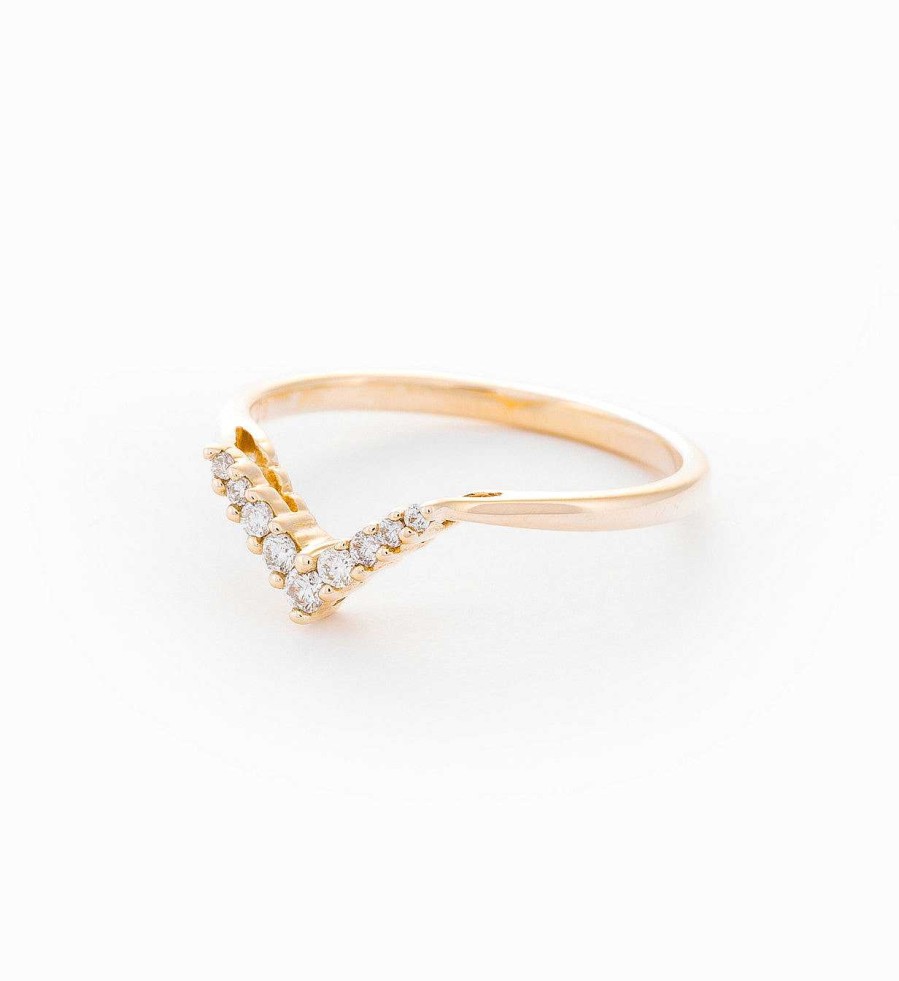 Rings Anna Sheffield | White Diamond Petite Chevron Band