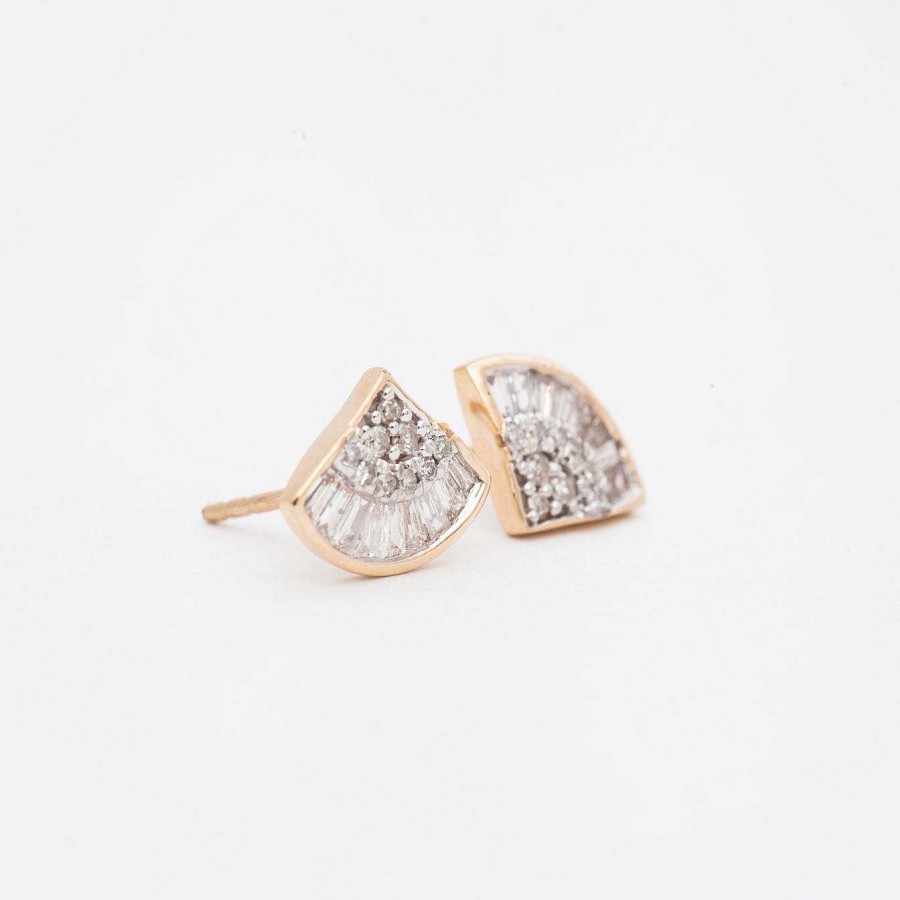 Earrings Adina Reyter | Deco Baguette Fan Studs