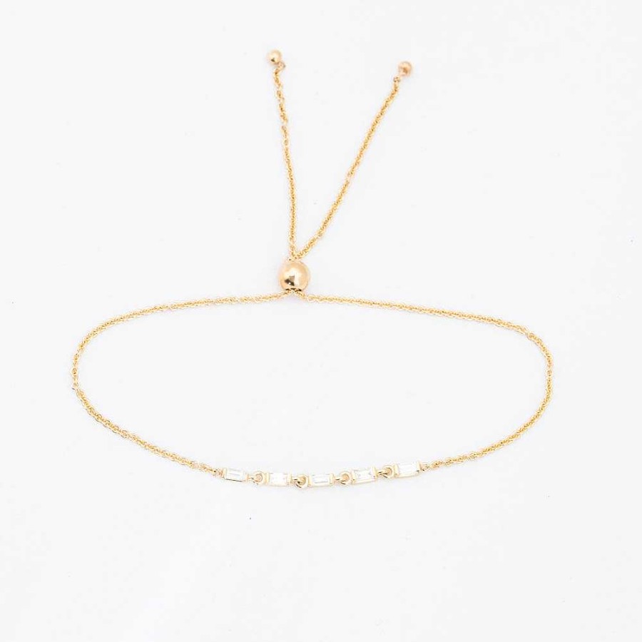 Bracelets Zoe Chicco | Five Linked Baguette Diamond Bolo Bracelet