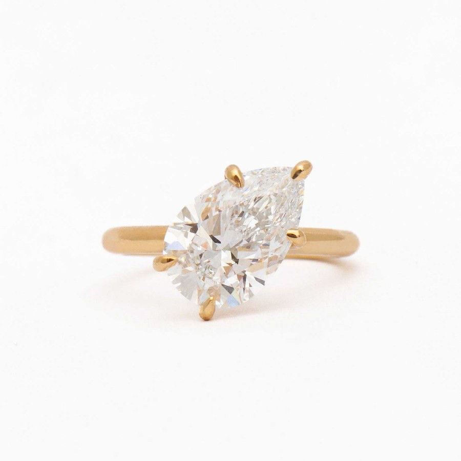 Rings The Future Fine | 3.13 Ct Tilted Lab-Grown Pear Diamond Vault Ring