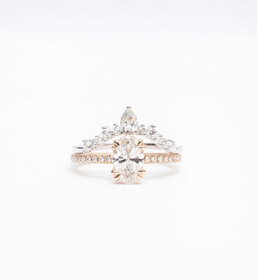 Rings Anna Sheffield | White Diamond Pear Celestine Band