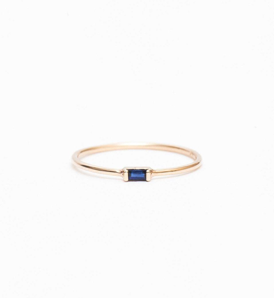 Rings Zoe Chicco | Horizontal Sapphire Baguette Ring