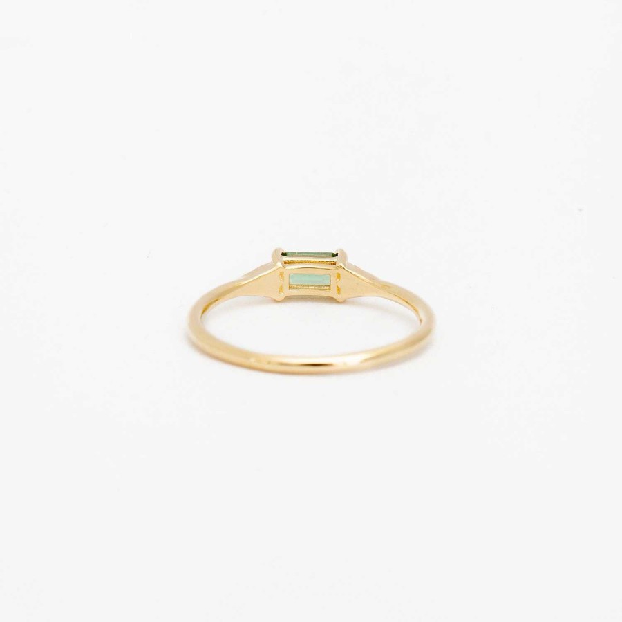 Rings Jennie Kwon | Emerald-Cut Green Sapphire Deco Ring