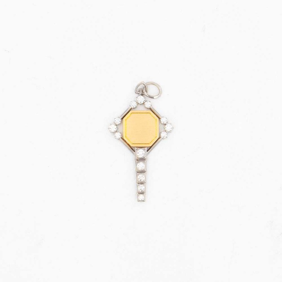 Necklaces And Pendants Jade Trau | Large Harlow Two-Tone Key Charm