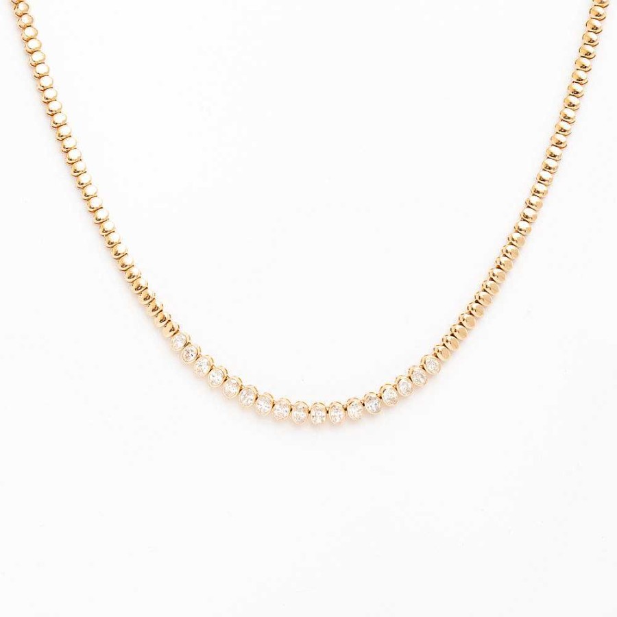 Necklaces And Pendants No.3 | Oval Bezel Demi Tennis Necklace