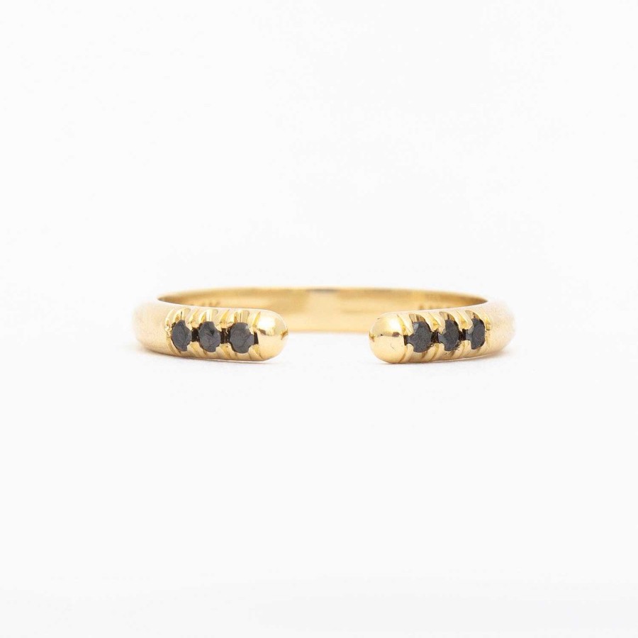 Rings Jennie Kwon | Black Diamond Chubby Equilibrium Cuff Ring