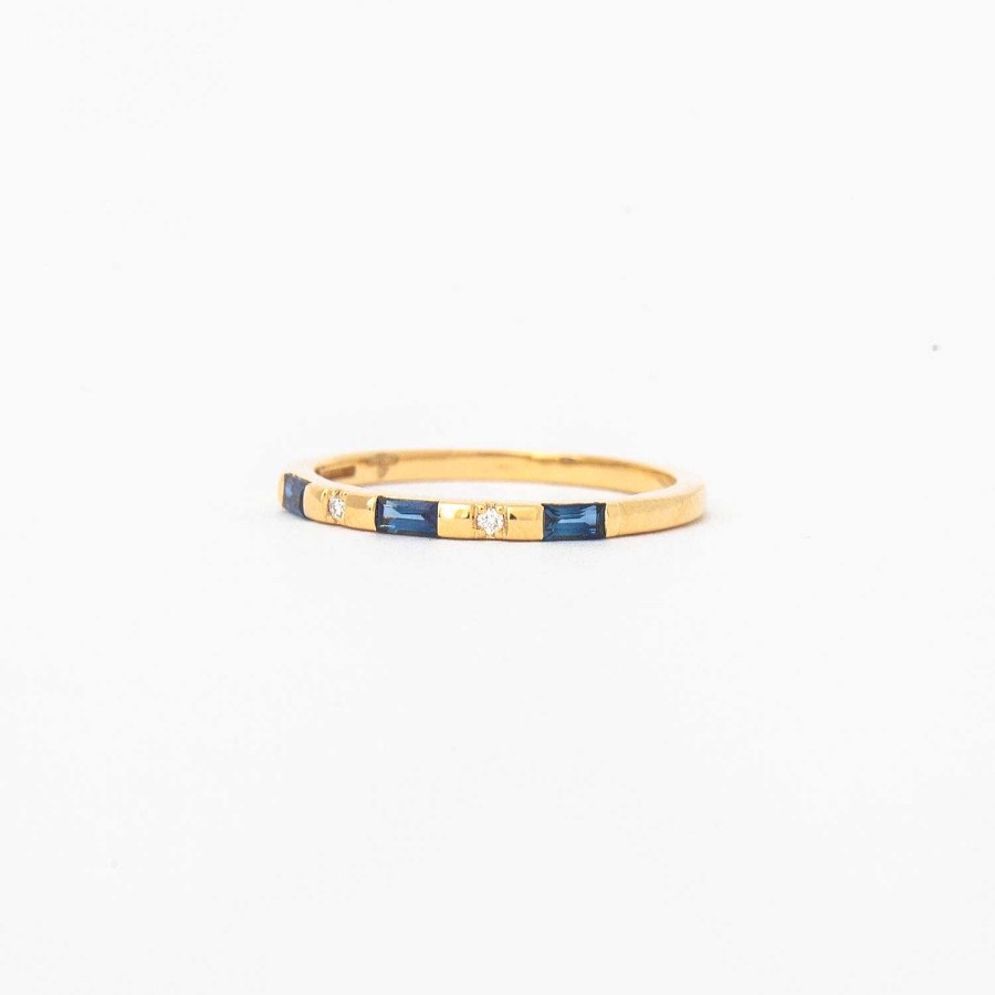 Rings Sorellina | Blue Sapphire Single Row Tarot Baguette Band