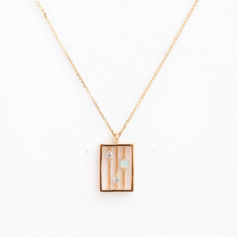 Necklaces And Pendants WWAKE | Opal & Diamond Drift Necklace