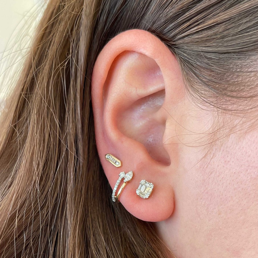 Earrings Adina Reyter | Baguette Bar Studs