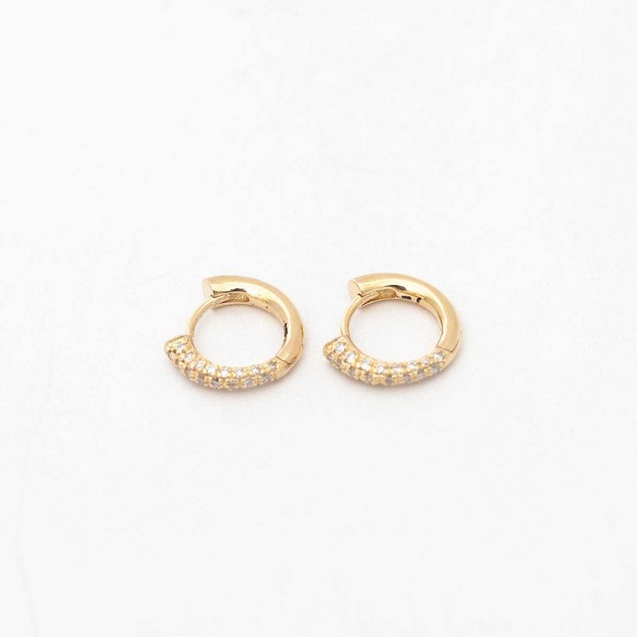 Earrings Gabriela Artigas | Colmillo Half White Pav Diamond Huggies