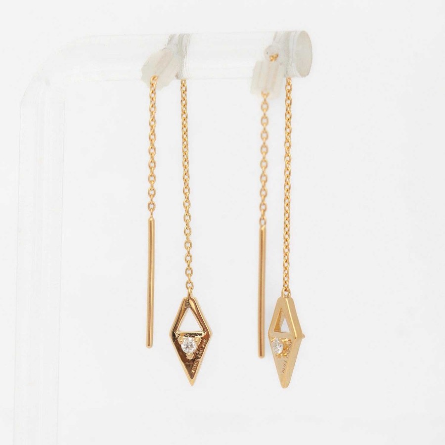 Earrings Bliss Lau | Lab-Grown Diamond Reflection Threader Earrings