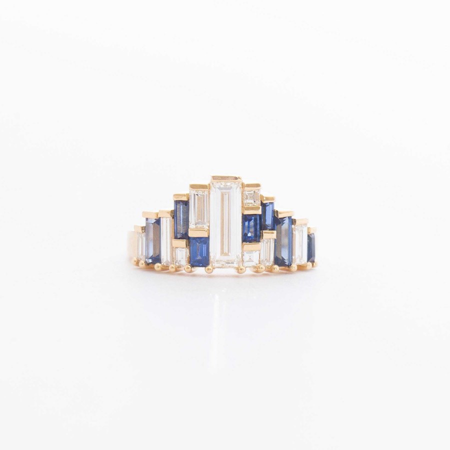 Rings Artemer | Baguette-Cut Sapphire And Diamond Tiara Ring