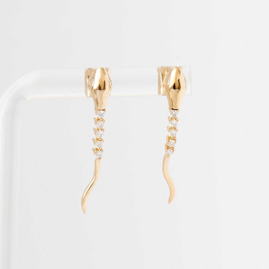 Earrings Zoe Chicco | Snake Diamond Tennis Earrings