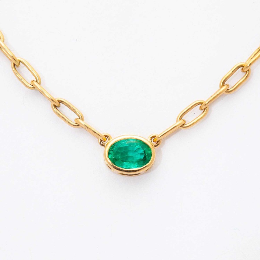 Necklaces And Pendants Single Stone | 0.68 Ct Green Emerald Leah Necklace