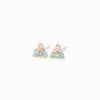 Earrings WWAKE | Tri-Opal & Diamond Stud Earrings