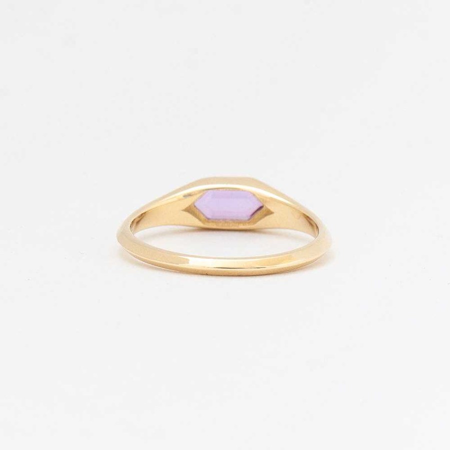 Rings Era Jewelry | 1.00 Ct Purple Sapphire Hexagon Signet Ring