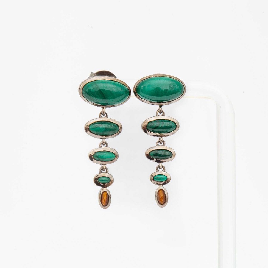 Earrings NAKARD | Malachite & Tiger'S Eye Totem Earrings