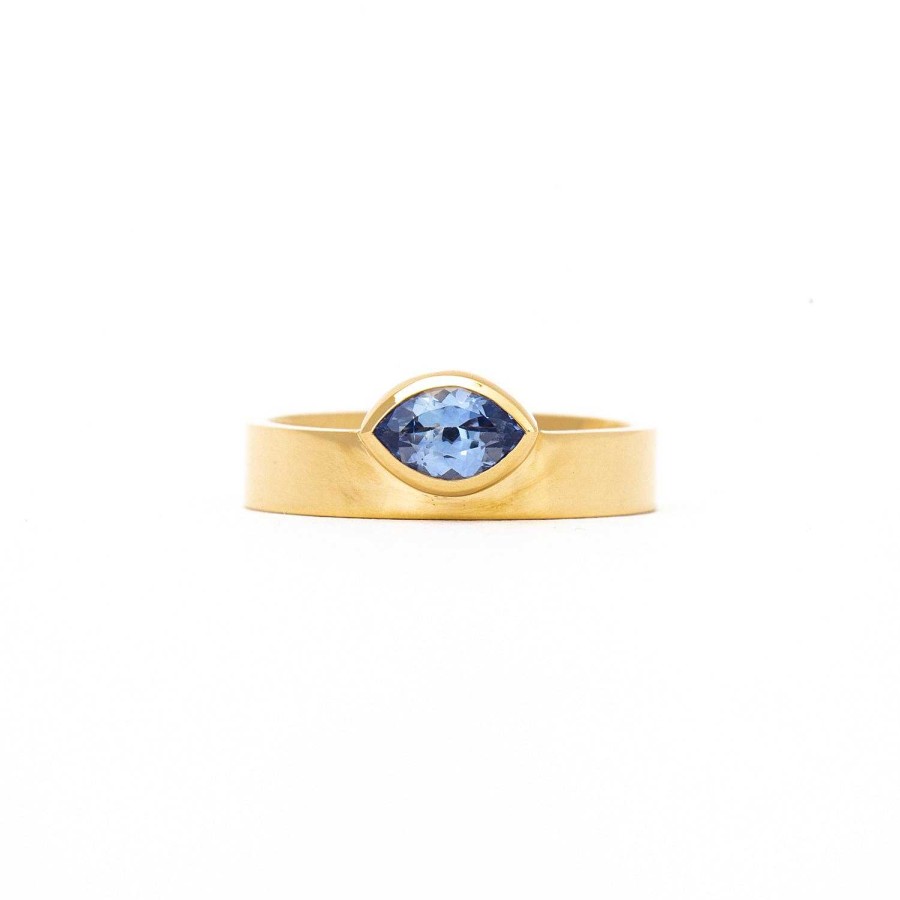 Rings WWAKE | 0.81 Ct Marquise Sapphire Monolith Ring