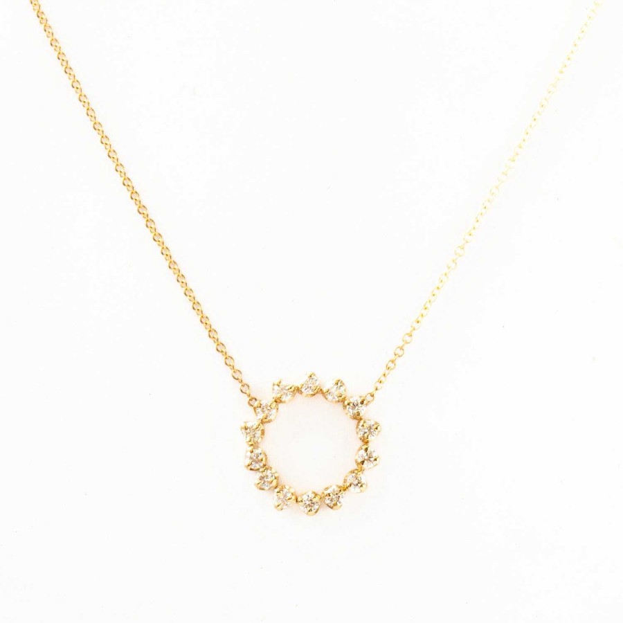 Necklaces And Pendants Zoe Chicco | Prong Diamond Circle Necklace