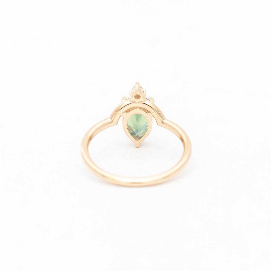 Rings WWAKE | 1.24 Ct Australian Nestled Pear Sapphire Ring