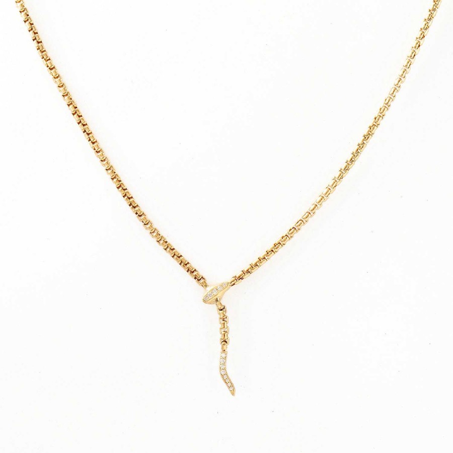 Necklaces And Pendants Zoe Chicco | Box Chain Snake Lariat Necklace