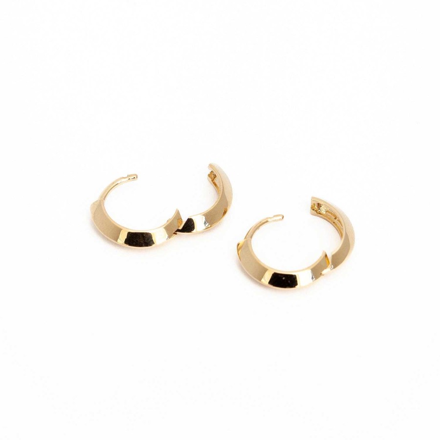 Earrings Zoe Chicco | Knife Edge Hinged Huggie Hoops